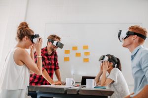 Business Team Using Virtual Reality