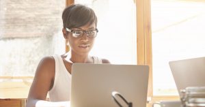 woman being productive