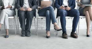 group of people waiting to interview